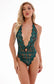 Midnight dreams lace teddy lingerie - green black jasper / s