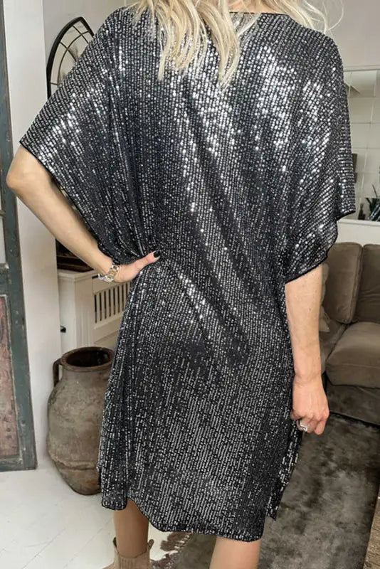 Midnight shimmer shift dress - sequin dresses