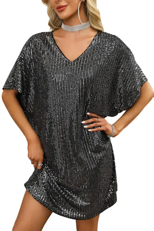 Midnight shimmer shift dress - sequin dresses