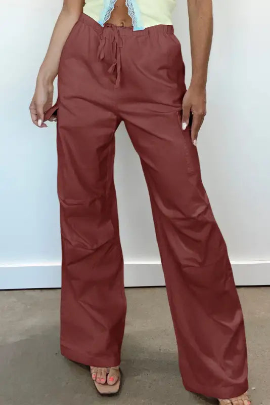 Mineral red wide leg cargo pants - s