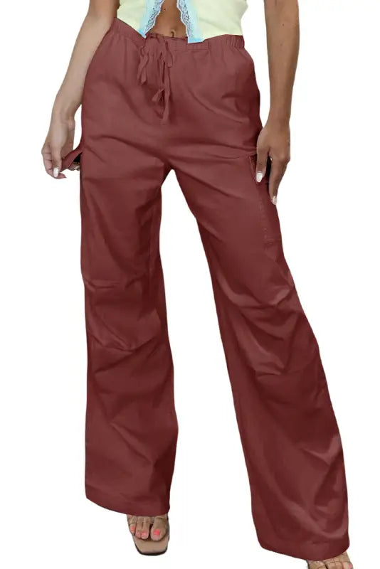 Mineral red wide leg cargo pants