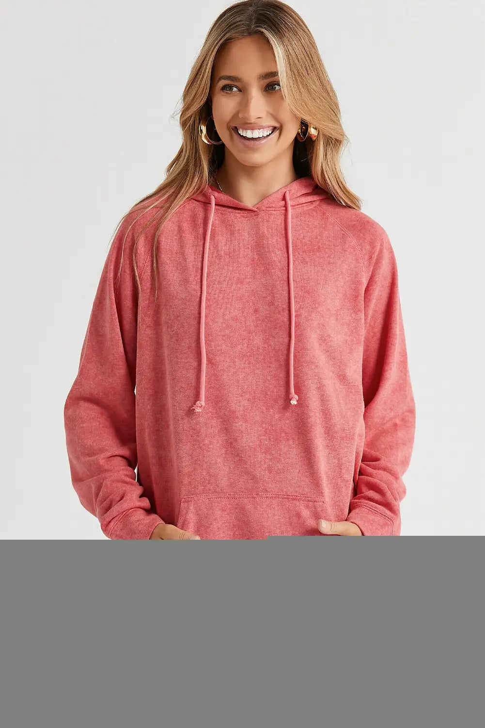 Mineral wash kangaroo pocket drawstring pullover hoodie - sweatshirts & hoodies