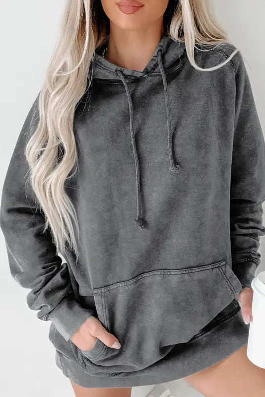 Mineral wash kangaroo pocket hoodie - hoodies