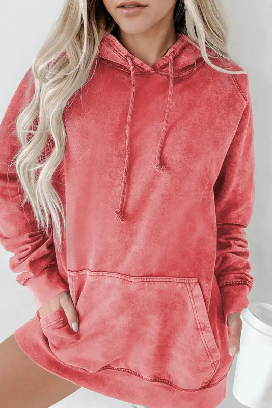 Mineral wash kangaroo pocket hoodie - hoodies