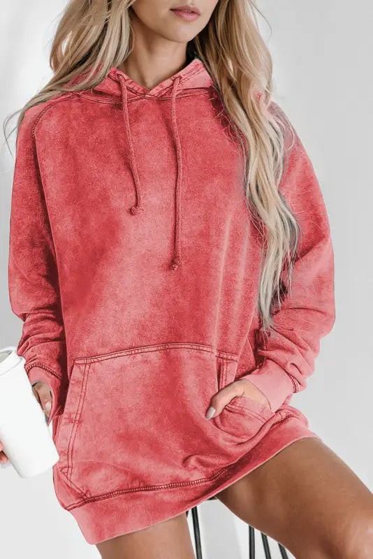 Mineral wash kangaroo pocket hoodie - hoodies