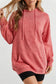 Mineral wash kangaroo pocket hoodie - red / xl / 80% polyester + 20% cotton - hoodies