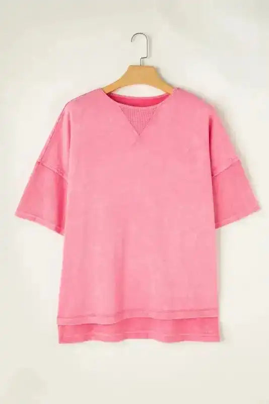 Mineral Wash Patchwork Plus T-Shirt - Fashionfitz