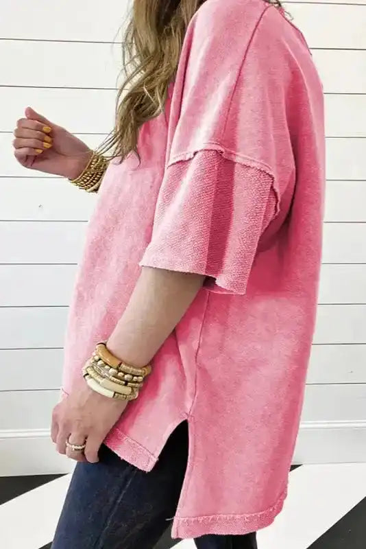 Mineral Wash Patchwork Plus T-Shirt - Fashionfitz
