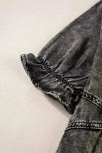 Mineral Wash Ruffled Denim Dress - Fashionfitz