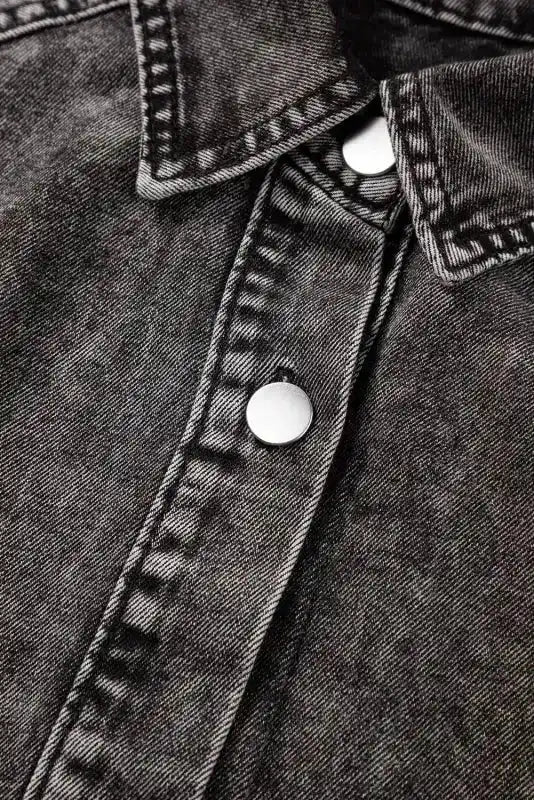 Mineral Wash Ruffled Denim Dress - Fashionfitz