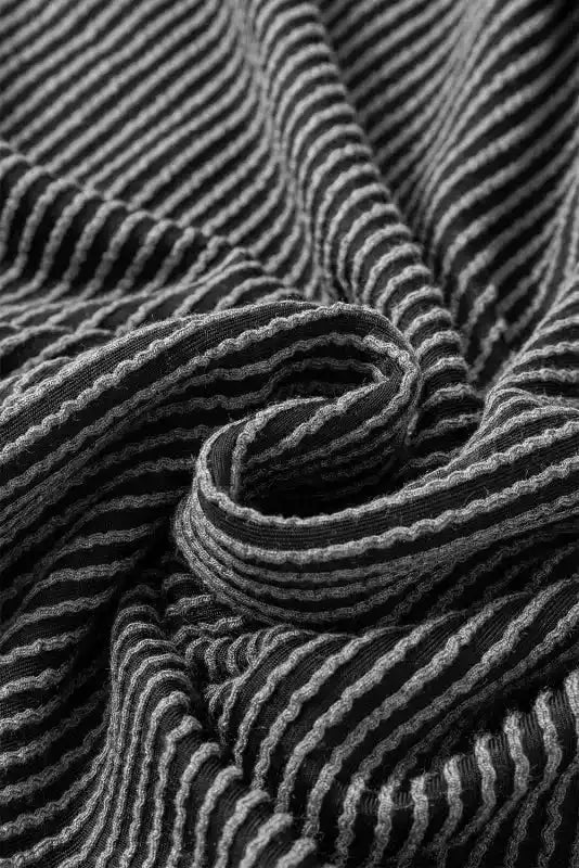 Mini Dress - Textured Flutter Sleeve - Fashionfitz