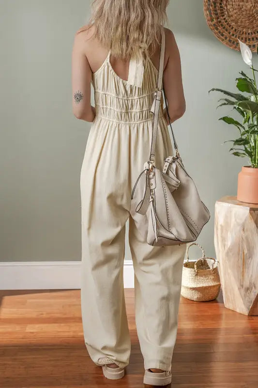 Minimal luxe linen jumpsuit - loose-fit | fashionfitz