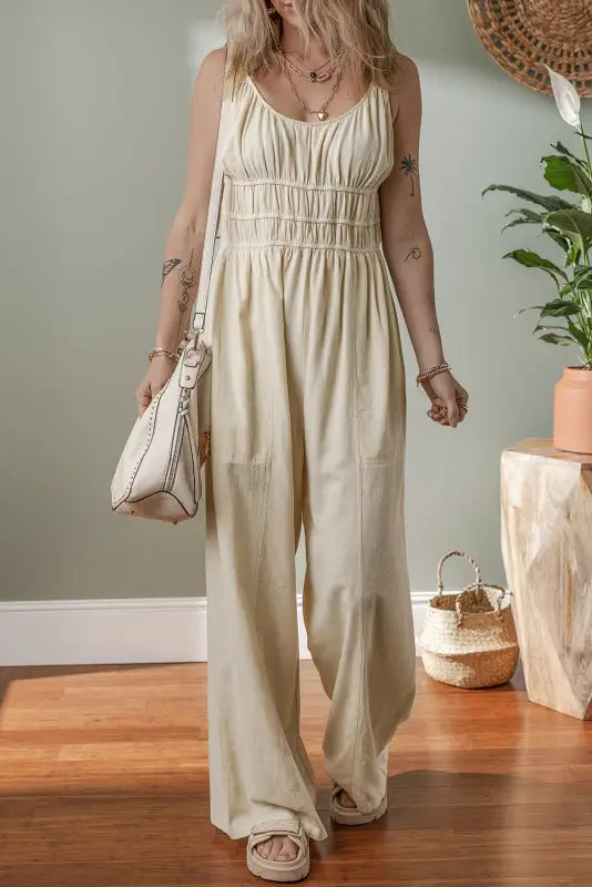 Minimal luxe linen jumpsuit - loose-fit | fashionfitz