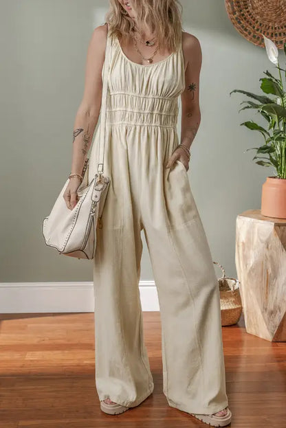 Minimal luxe linen jumpsuit - loose-fit | fashionfitz