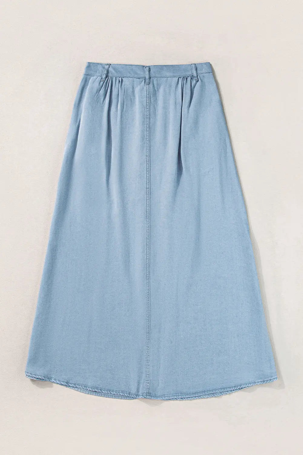 Mist blue fully buttoned long denim skirt - bottoms/skirts & petticoat