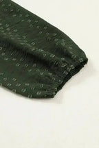 Mist Green Plus Lace Swiss Dot Ruffle Long Sleeve Top - Fashionfitz