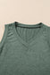 Mist green ribbed v neck tank - tops