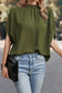 Mist green swiss dot mock neck batwing sleeve blouse - blouses & shirts