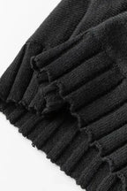 Mock Neck Batwing Short Sleeve Knit Sweater - Fashionfitz