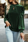 Mock neck puff sleeve velvet blouse - blouses