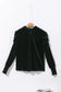 Mock neck puff sleeve velvet blouse - blouses