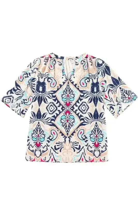 Short Sleeve Blouses Modern Muse Notched Blouse