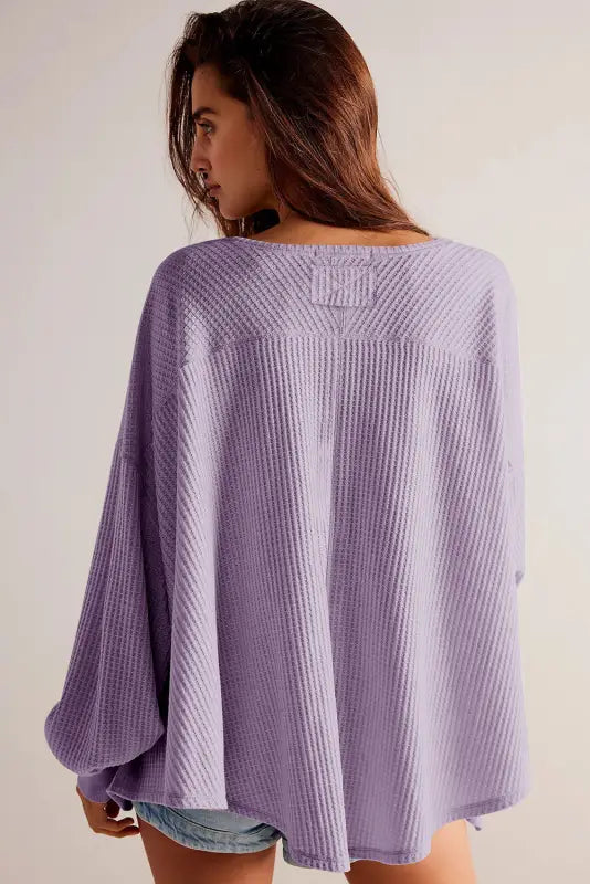 Shop the latest slouch waffle knit blouse | chic & cozy