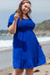 Molly shirred mini dress - blue - plus size/plus size dresses/plus dresses