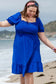 Molly shirred mini dress - blue - plus size/plus size dresses/plus dresses