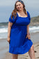 Molly shirred mini dress - blue - plus size/plus size dresses/plus dresses