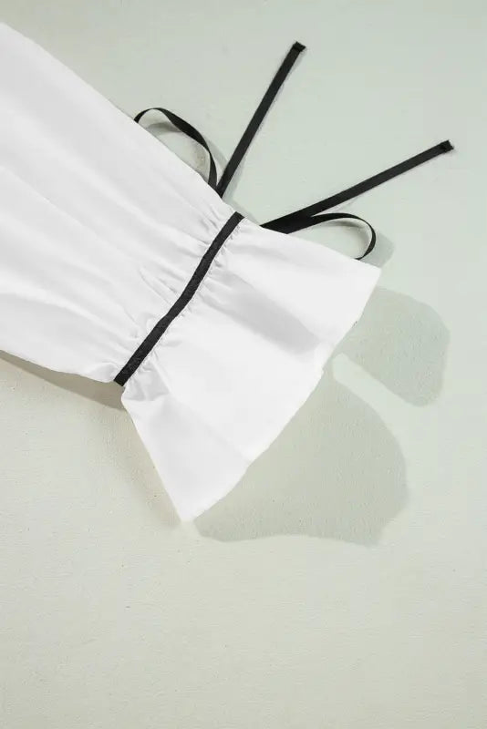 Monochrome elegance bowtie blouse