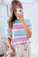 Mosaic crochet half sleeve sweater