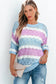 Mosaic crochet half sleeve sweater