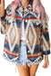 Multicolor aztec print button-up oversized jacket - jackets