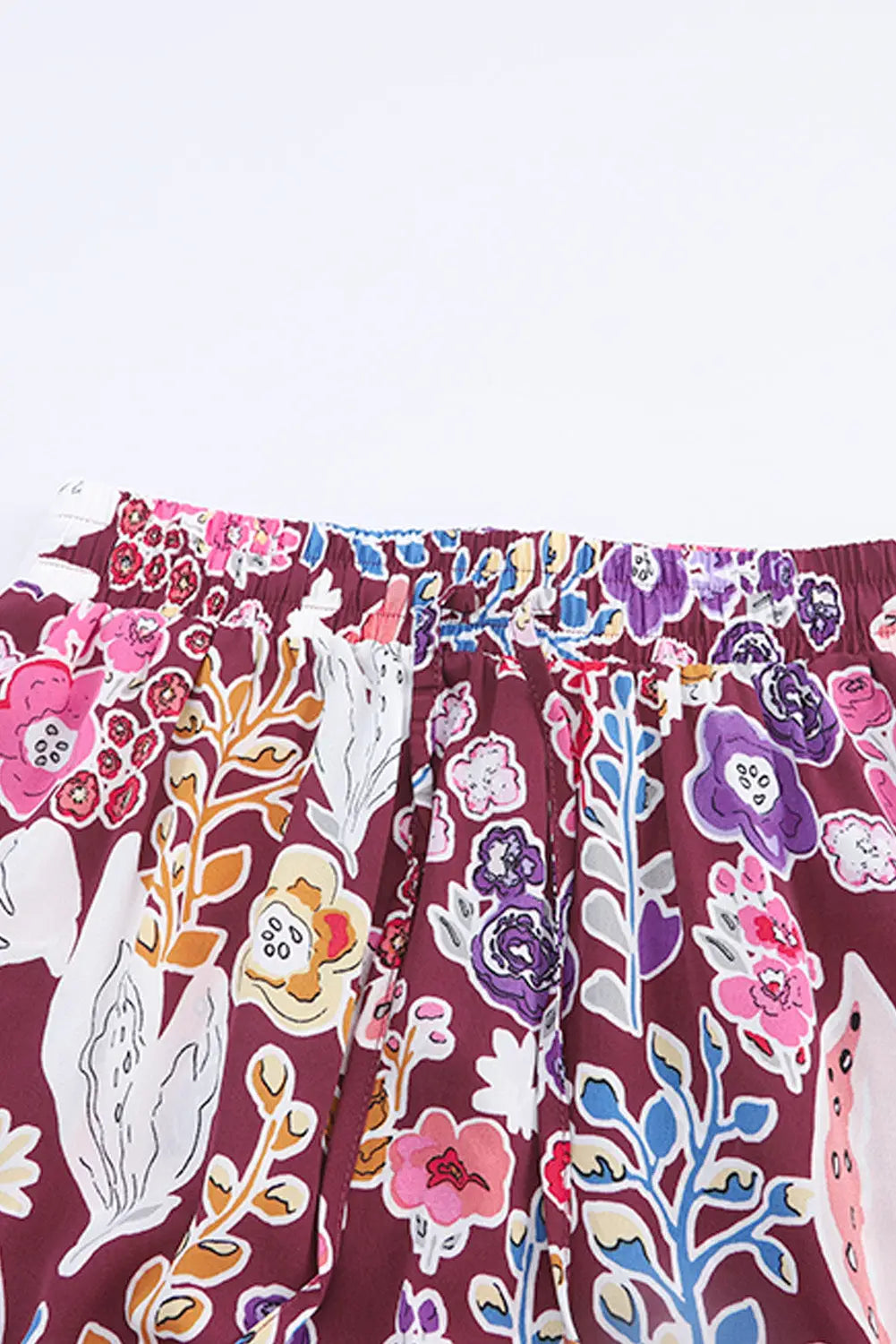 Multicolor boho floral print high waist maxi skirt - skirts