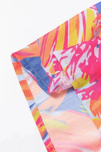 Multicolor Bold Graffiti Print Shirt Button Romper - Fashionfitz