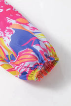 Multicolor Bold Graffiti Print Shirt Button Romper - Fashionfitz