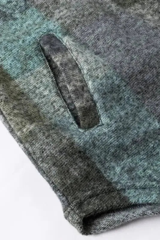 Multicolor Brushed Plaid Pocketed Oversize Shacket - Fashionfitz