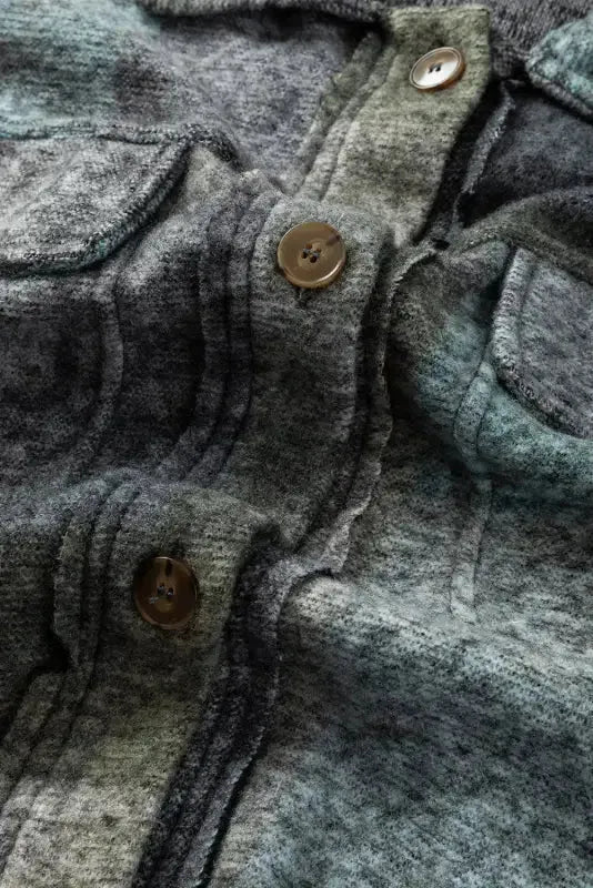 Multicolor Brushed Plaid Pocketed Oversize Shacket - Fashionfitz