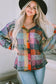 Multicolor brushed plaid shacket - plus size jackets