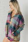 Multicolor brushed plaid shacket - plus size jackets