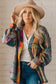 Multicolor brushed plaid shacket - plus size jackets