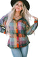 Multicolor brushed plaid shacket - plus size jackets