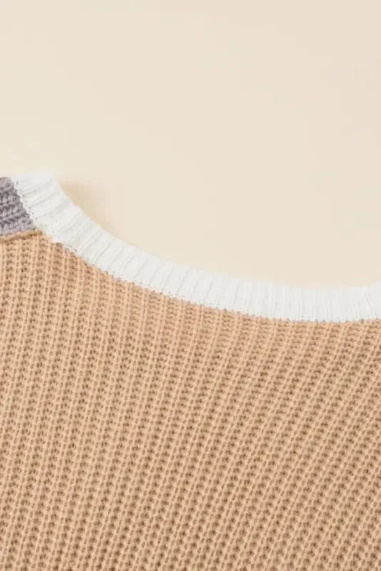 Multicolor Color Block Patchwork Baggy Sweater - Fashionfitz