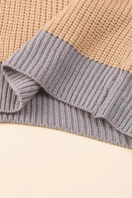 Multicolor Color Block Patchwork Baggy Sweater - Fashionfitz