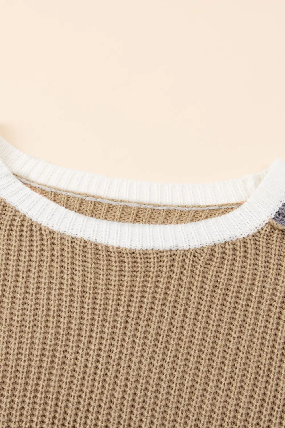 Multicolor color block patchwork baggy sweater - tops