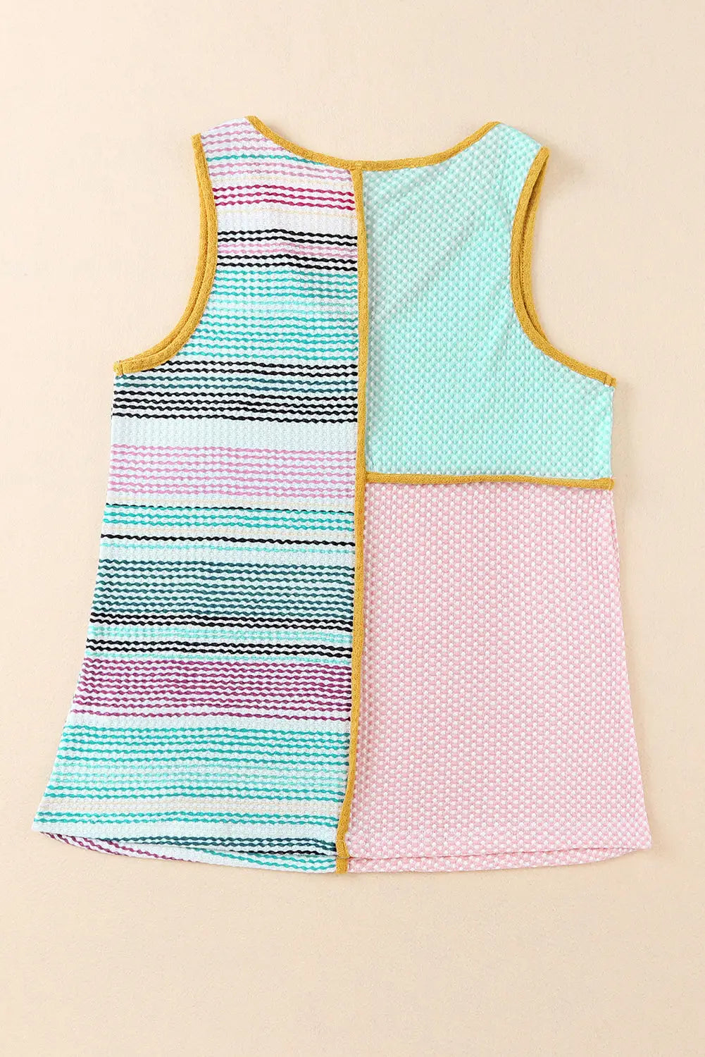 Multicolor color block stripe knit patchwork a-line dress - mini dresses