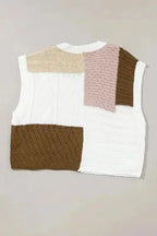 Multicolor Colorblock Mix Textured Sweater Tee - Fashionfitz