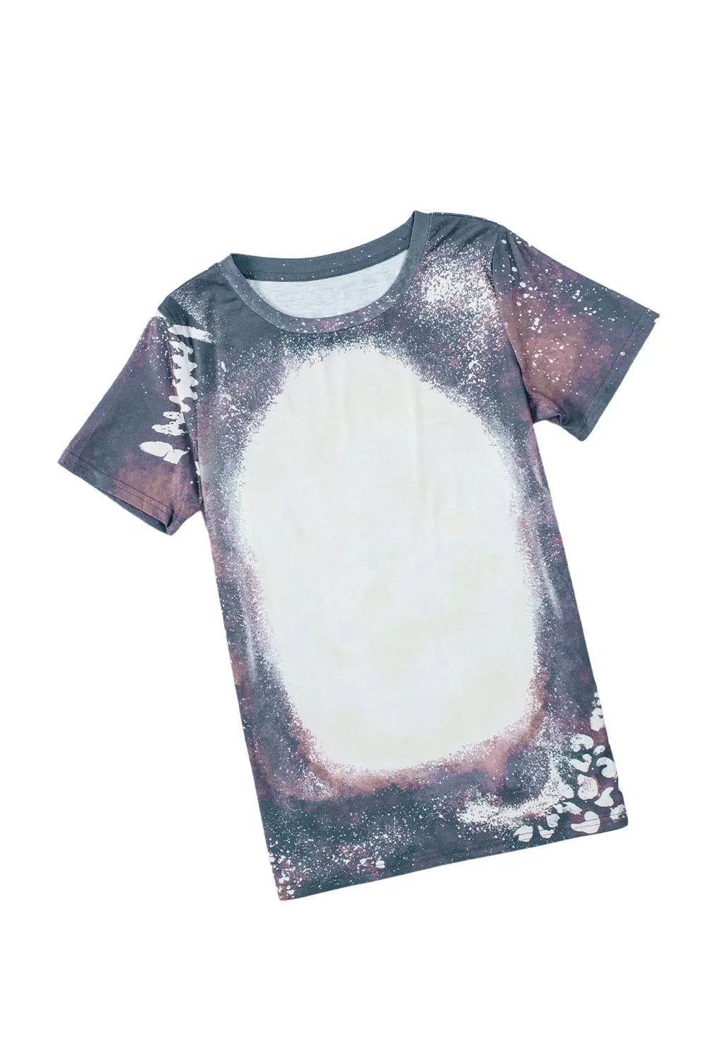 Multicolor crew neck bleached tie-dye basic tee - t-shirts