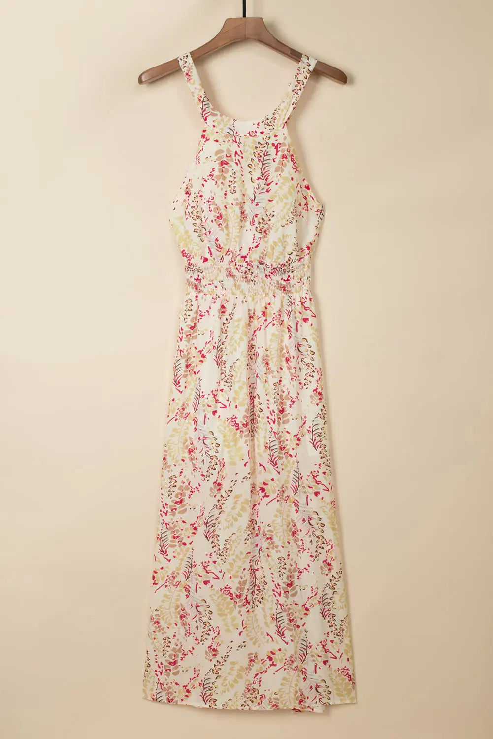 Multicolor crisscross backless long floral dress - dresses